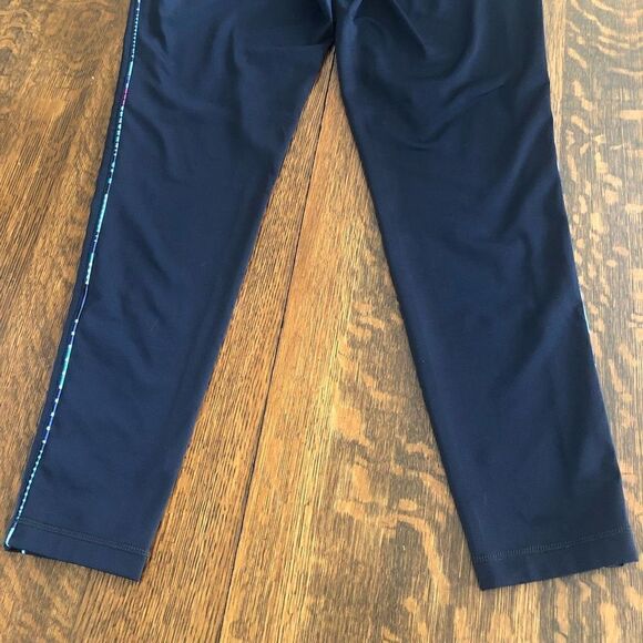 Fila Black Workout Leggings With Blue Band at Waist - Picture 10 of 16